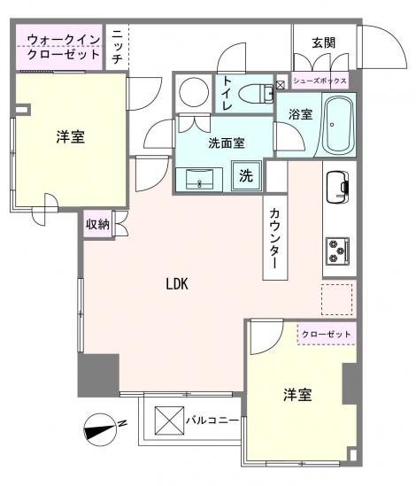 グランドメゾン麻布十番館-1-間取図(平面図)