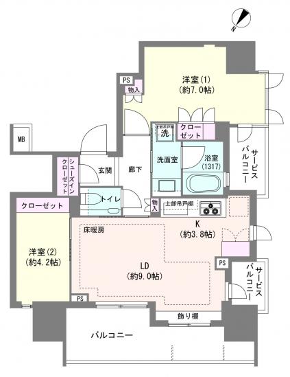 グランリビオ表参道-1-間取図(平面図)