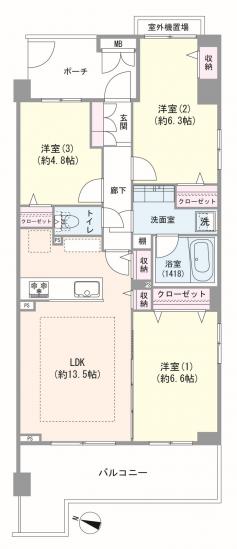 リーベスト桜新町-1-間取図(平面図)