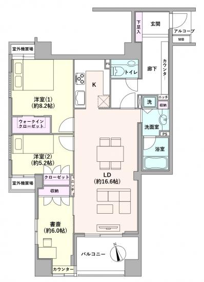 アクシアフォレスタ麻布-1-間取図(平面図)