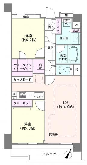 サンレイ広尾エクセレンテ-1-間取図(平面図)