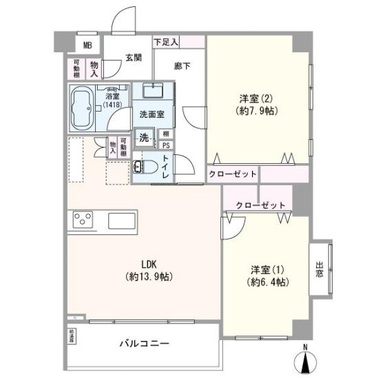 レフィーズ大塚-1-間取図(平面図)