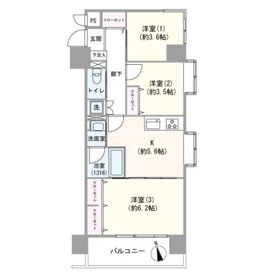 ライオンズマンション練馬-1-間取図(平面図)