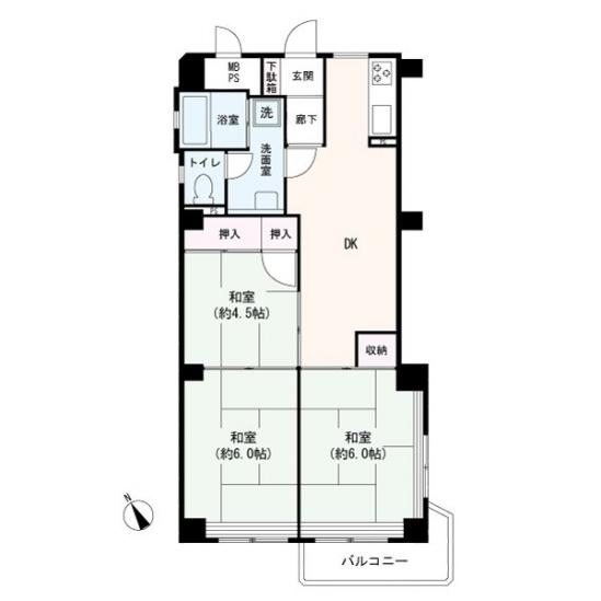 上板橋サンライトマンション AL棟-1-間取図(平面図)