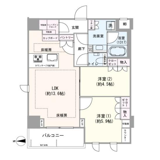 クレヴィスタ浮間舟渡-1-間取図(平面図)