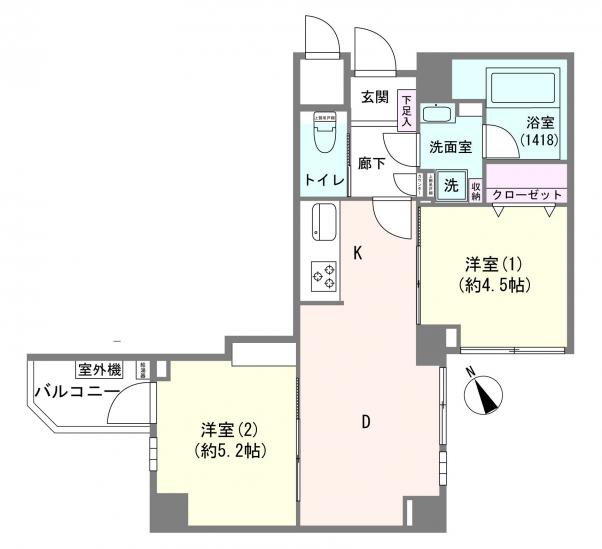 東池袋ハイツ　弐番館-1-間取図(平面図)