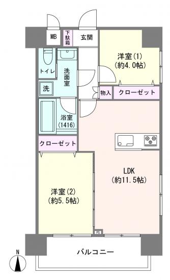 モナークマンション中板橋-1-間取図(平面図)