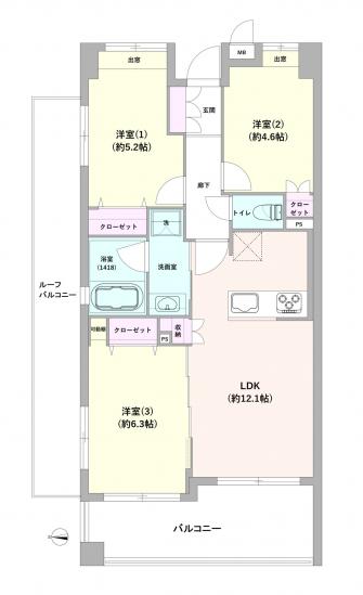コンフォート・パレス石神井公園-1-間取図(平面図)