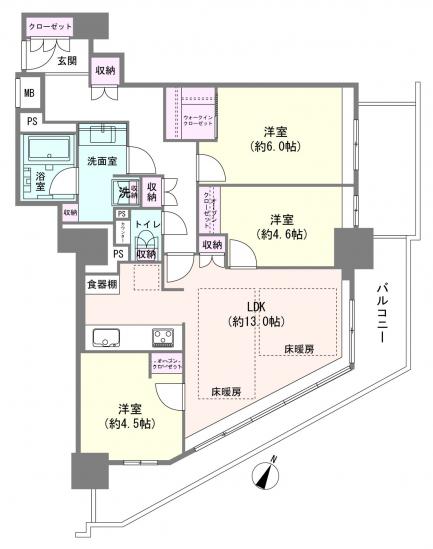 エリム春日町パークタワー-1-間取図(平面図)