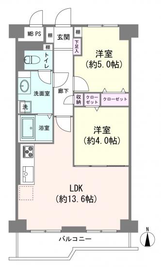 江古田パークマンション A号棟-1-間取図(平面図)