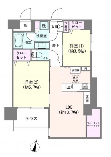 大山南町サンハイツ-1-間取図(平面図)