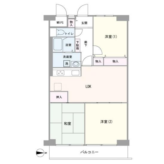 シャルム第２朝霞-1-間取図(平面図)