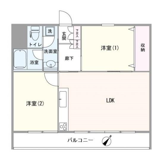 富士蔵コーポ-1-間取図(平面図)