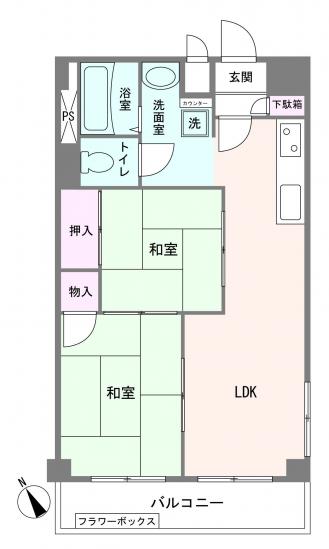 常盤台グリーンハイツ-1-間取図(平面図)