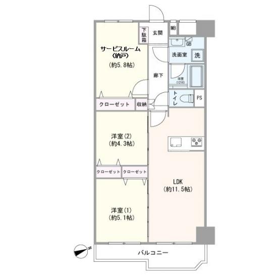 グリーンビレッジ豊玉-1-間取図(平面図)