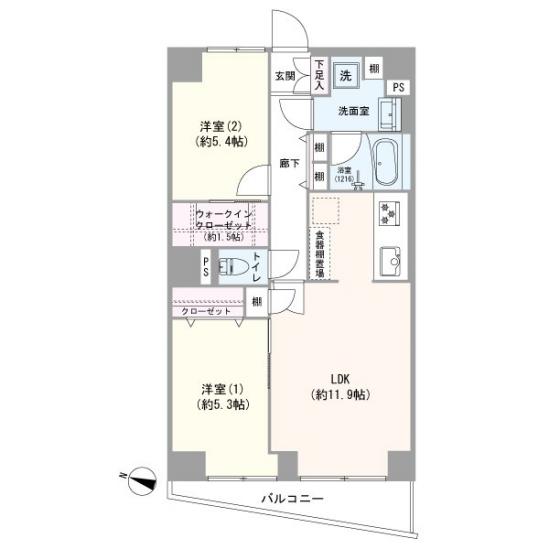 オーベル蓮根-1-間取図(平面図)