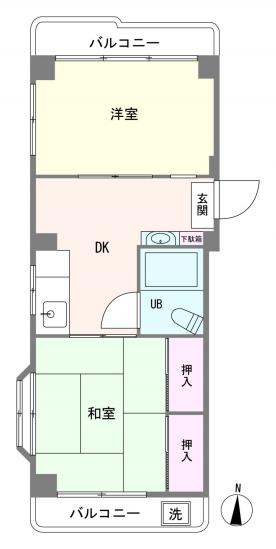 大和コーポ-1-間取図(平面図)