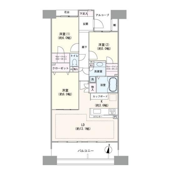アクトピア北赤羽四番館-1-間取図(平面図)