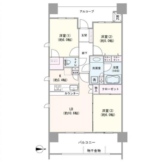 レクセルヒルズ朝霞-1-間取図(平面図)