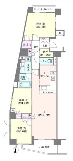 アトレ浮間舟渡ローレルコート-1-間取図(平面図)