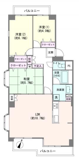 氷川台ハイム-1-間取図(平面図)