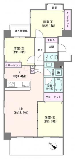 日神パレステージ王子神谷ウエストウィング-1-間取図(平面図)