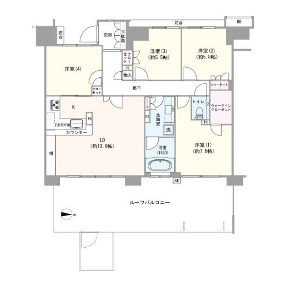 常盤台ガーデンソサエティ-1-間取図(平面図)