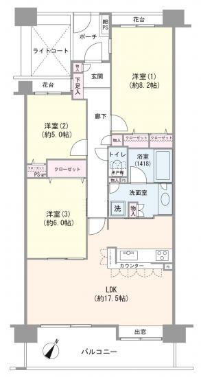 クリオ西高島平弐番館-1-間取図(平面図)