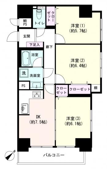 ソネット上池袋-1-間取図(平面図)