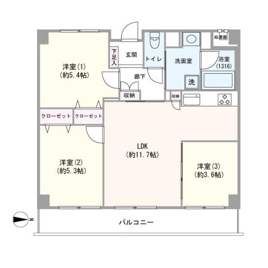 藤和シティコープ朝霞仲町-1-間取図(平面図)