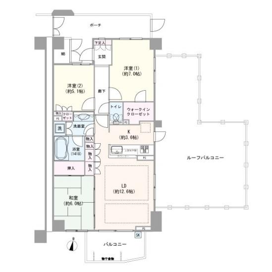 パークハウス中村橋コルニエ-1-間取図(平面図)