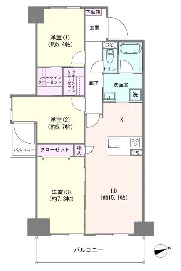 成増ハウス-1-間取図(平面図)