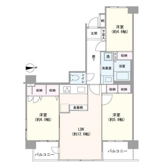 グリーンパーク上板橋-1-間取図(平面図)