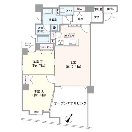グランシティ　ル・ロワイヤル小竹向原-1-間取図(平面図)