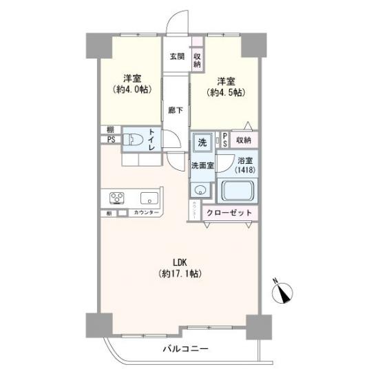 大山ダイカンプラザ　A号棟-1-間取図(平面図)