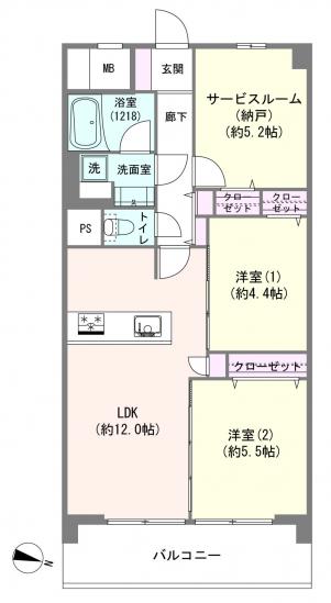 東建西が丘マンション-1-間取図(平面図)