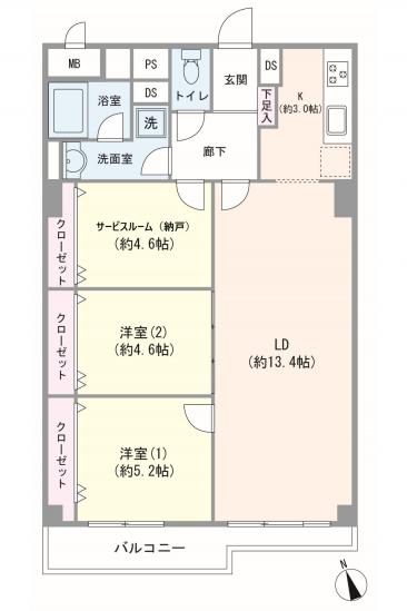 豊島ハイツ-1-間取図(平面図)