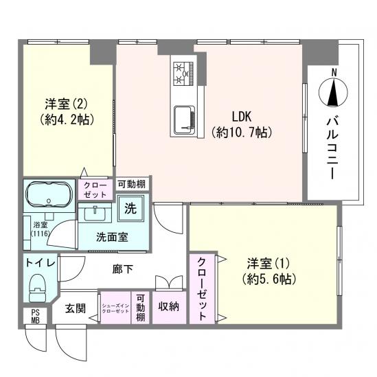 メゾン蓮根-1-間取図(平面図)