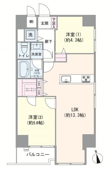 クオリティ大山マンション-1-間取図(平面図)