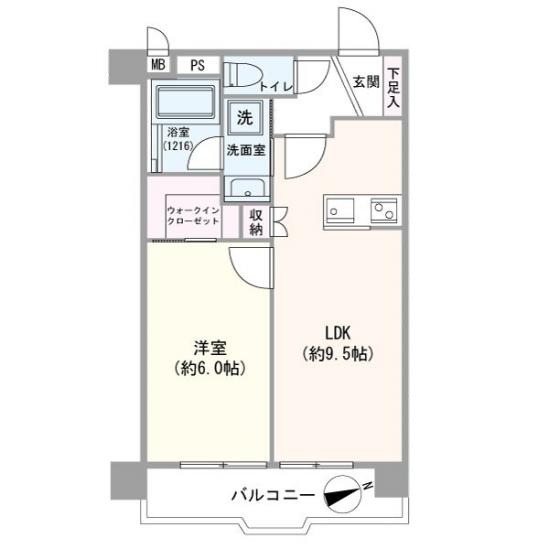 角一サンハイツ神谷-1-間取図(平面図)