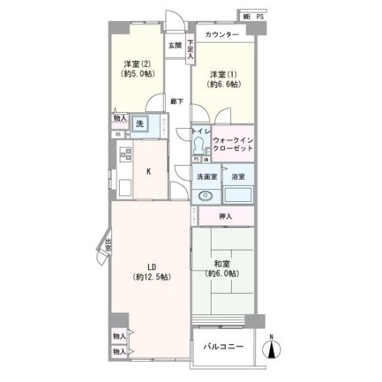 シティプラザ富士見町-1-間取図(平面図)