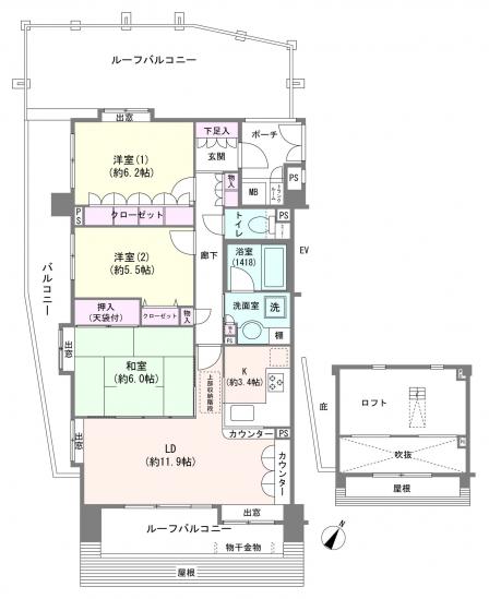 コスモ板橋エクセラ-1-間取図(平面図)