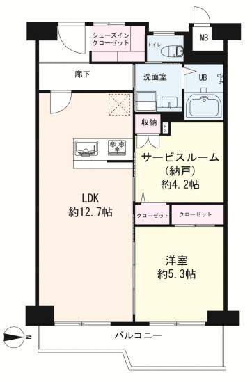 富士見台マンション-1-間取図(平面図)