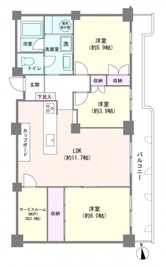 サンシティＤ棟-1-間取図(平面図)