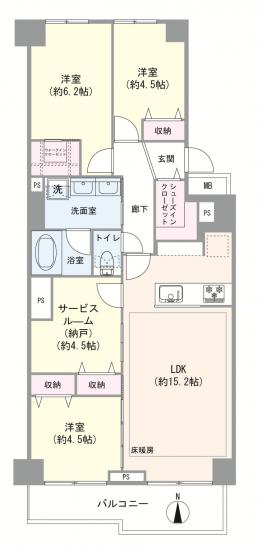 ルジェンテ・リベル志木弐番館-1-間取図(平面図)