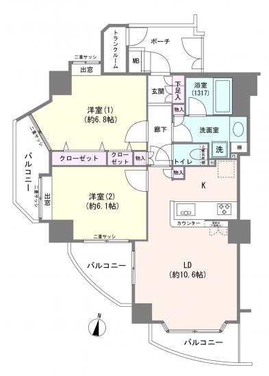 レックス大塚山の手台-1-間取図(平面図)