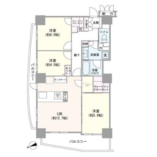 ライオンズタワー赤羽-1-間取図(平面図)
