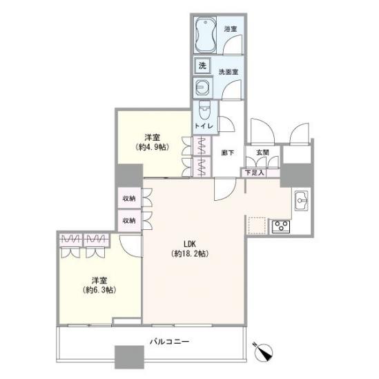エアライズタワー　ライズアリーナビル-1-間取図(平面図)