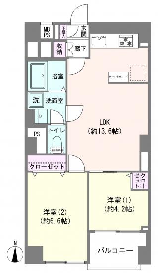 グリーンハイツはすね-1-間取図(平面図)