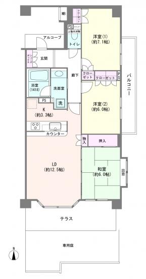 レクセルマンション赤塚公園-1-間取図(平面図)